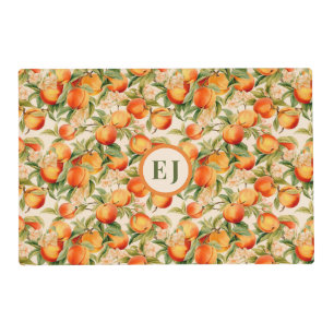 Monogrammed Summertime Peaches Placemat