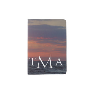 Monogrammed Sunset Beach Sunset Passport Holder