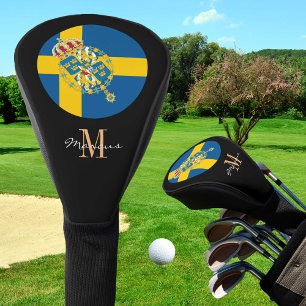 Monogrammed & Sweden Flag Golf Clubs Covers