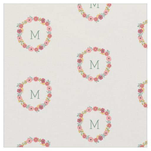 Monogrammed Sweet Floral Fabric Zazzle