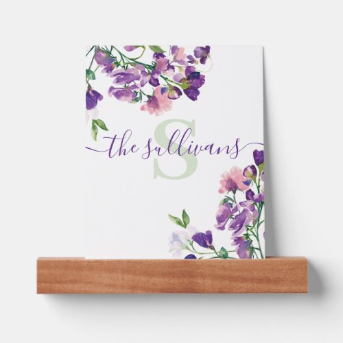 Monogrammed Sweet Pea Picture Ledge