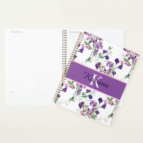 Monogrammed Sweet Pea Planner