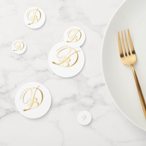 Monogrammed table confetti for diner en Blanc