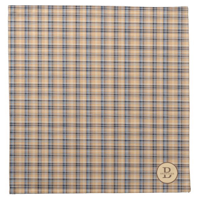 Monogrammed Tartan Plaid Family Name Cloth Napkin (Front)