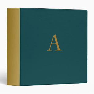 Monogrammed Teal Binder