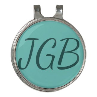 Monogrammed Teal Golf Hat Clip and Ball Marker