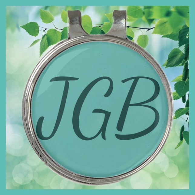Monogrammed Teal Golf Hat Clip and Ball Marker (Creator Uploaded)