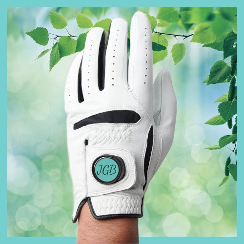 Monogrammed Teal or Choose Background Color Golf Glove