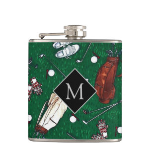 Monogrammed Tee Time Golf Flask