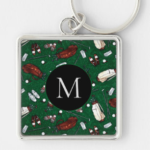 Monogrammed Tee Time Golf Key Chain