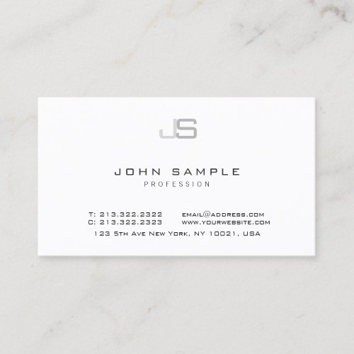 Monogrammed Template Modern Elegant Minimalist Business Card