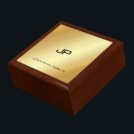 Monogrammed Template Modern Faux Gold Elegant Gift Box<br><div class="desc">Monogrammed Template Modern Faux Gold Elegant Jewelry Box.</div>