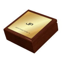 Monogrammed Template Modern Faux Gold Elegant Gift Box