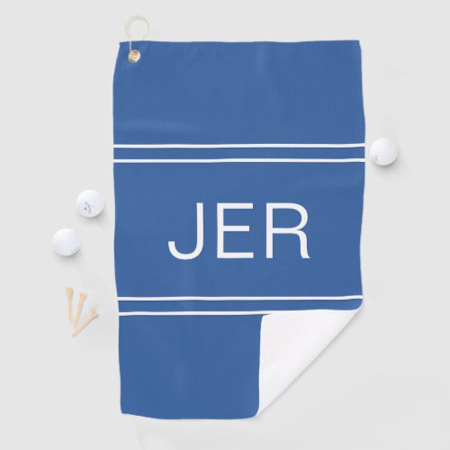 Monogrammed Template Stylish Golfer Modern Blue    Golf Towel