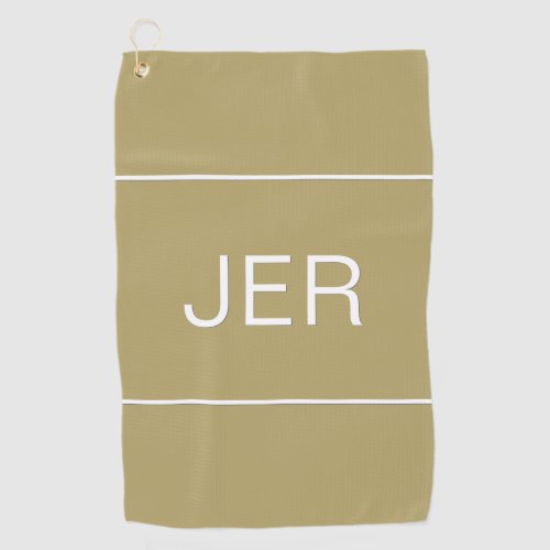 Monogrammed Template Stylish Golfer Modern Gold Golf Towel