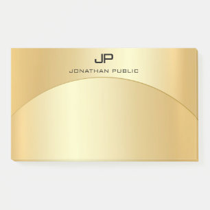 Monogrammed Template Trendy Faux Gold Elegant Post-it Notes