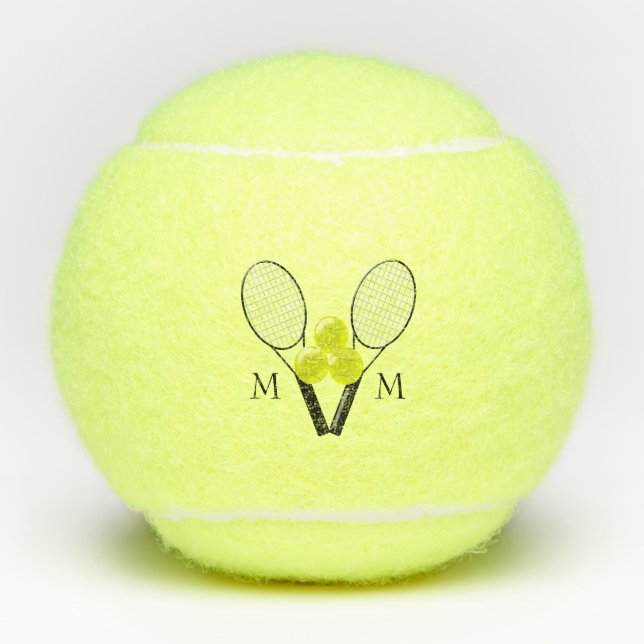 Monogrammed Tennis Design Balls (Front)