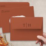 Monogrammed Terracotta Wedding Invitation Envelope<br><div class="desc">Terracotta burnt orange wedding invitation envelope with bride and groom initials, return address and recipient address panel. Minimalist yet striking design in terracotta, black and white. Coordinating invitations, stationery and day of event decor can be found in my Wedding Colors collection. If you would like different colors or additional templates...</div>