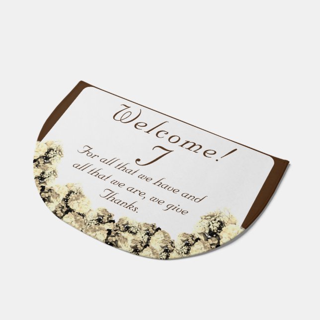 Monogrammed Thanksgiving Prayer Doormat (Angled)