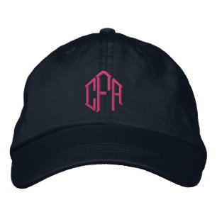 Monogrammed Three Initial Block Monogram Embroidered Baseball Cap