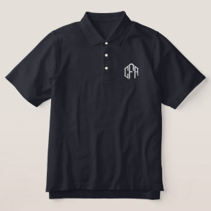 Monogrammed Three Initial Block Monogram Embroidered Polo Shirt