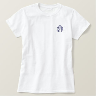 Monogrammed Three Initial Block Monogram Embroidered Shirt