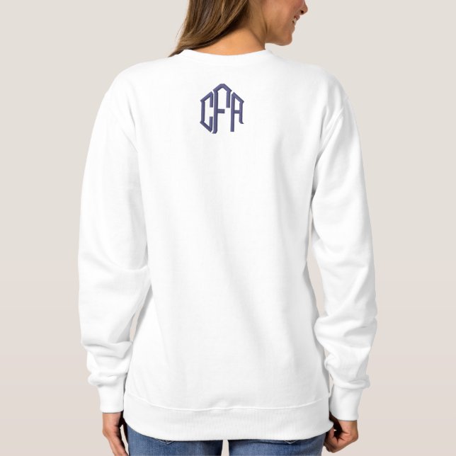 Monogrammed Three Initial Block Monogram Women's Embroidered Sweatshirt (Back)