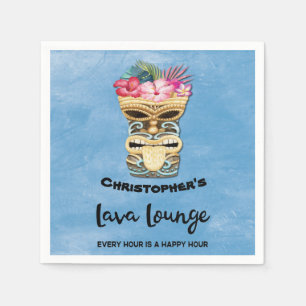 Monogrammed Tiki Bar Lava Lounge Party Napkins