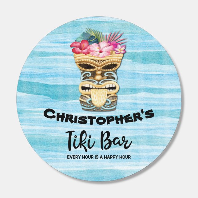 Monogrammed Tiki Bar Luau Party Life Saver® Mints (Sticker)