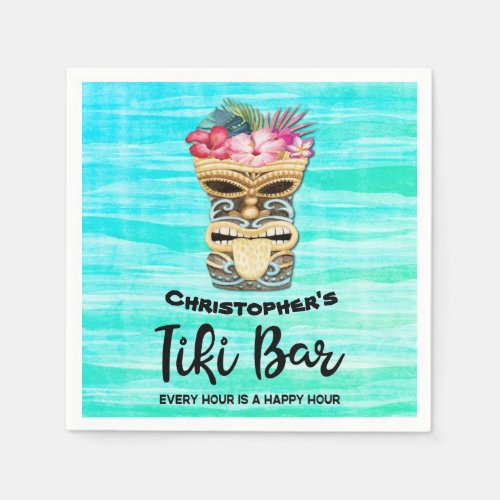 Monogrammed Tiki Bar Party Napkins