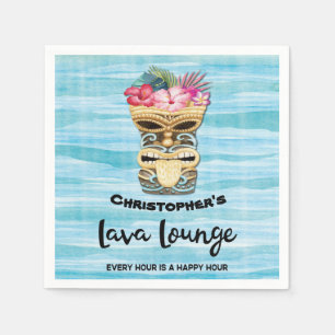 Monogrammed Tiki Bar Party Napkins