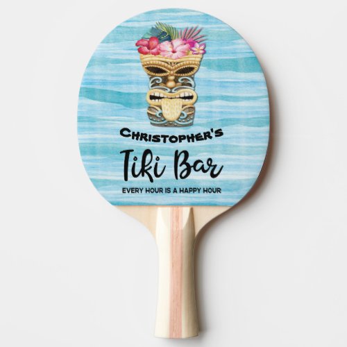 Monogrammed Tiki Bar Ping Pong Paddle