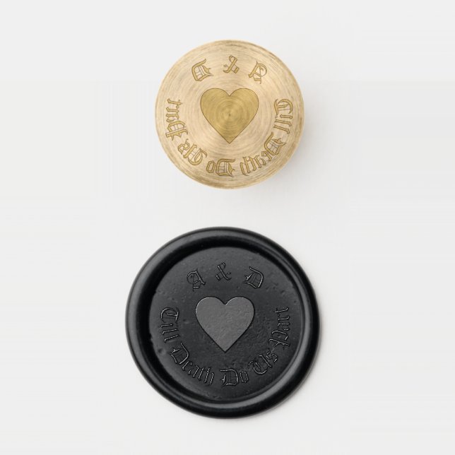 Monogrammed Till Death Do Us Part Wedding  Wax Seal Stamp (Stamped)