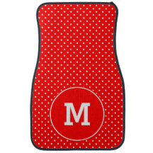 Monogrammed Tiny Red and White Polka Dots