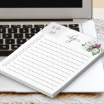 Monogrammed To Do List Purple Watercolor Floral Notepad<br><div class="desc">Personalize this pretty notepad with your monogram. The template is set up for you to add your name and initial (but you can leave either section blank if you prefer to just have one or the other). This feminine watercolor floral design has pretty purple and white flowers with soft green...</div>