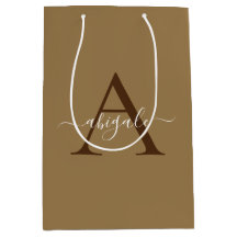 Monogrammed Tortilla Brown Gold | Minimal Elegant