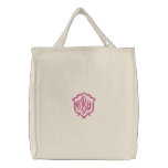 Monogrammed Tote Bag, Pink and White