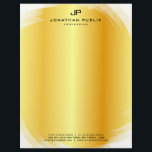 Monogrammed Trendy Faux Gold Template Elegant Letterhead<br><div class="desc">Trendy Faux Gold Monogrammed Template Elegant Modern Letterhead.</div>