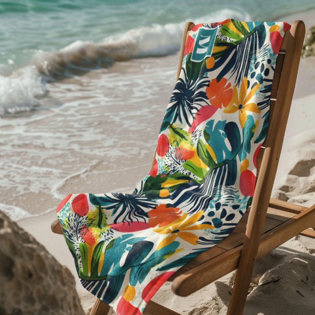 Monogrammed Tropical Abstract Beach Towel (Creator Uploaded)
