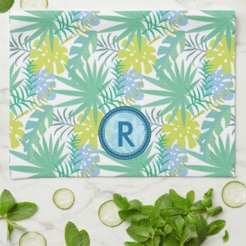 Monogrammed Tropical Hand Towel by Dmargie1029 at Zazzle