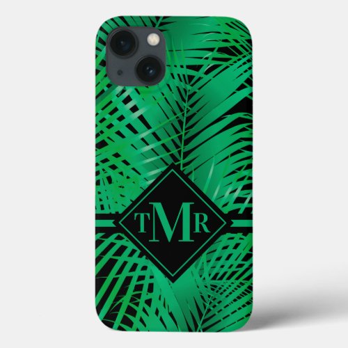 Monogrammed Tropical Palm iPhone 13 Case