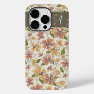 Monogrammed Tropical Retro Floral Case-Mate iPhone 14 Pro Case