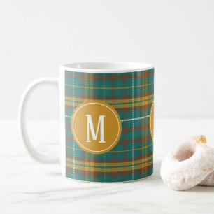 Monogrammed Twill Plaid Scottish Pattern Coffee Mug