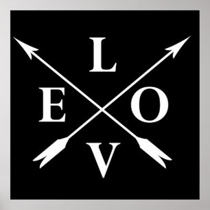 Monogrammed typography love poster