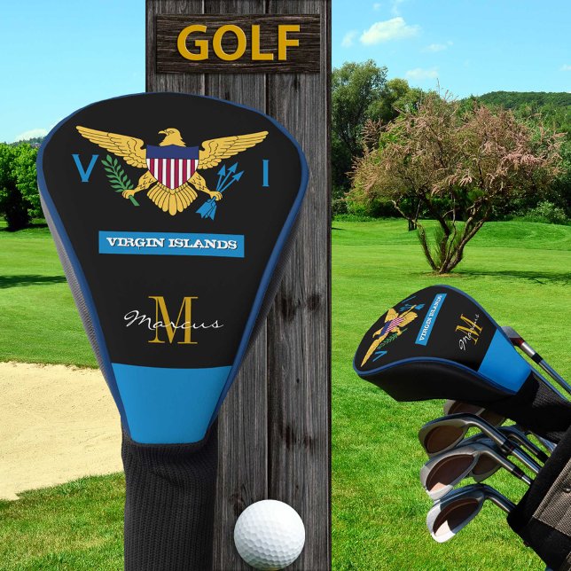 Monogrammed US Virgin Islands Flag Golf clubs, BL Golf Head Cover (Creator Uploaded)