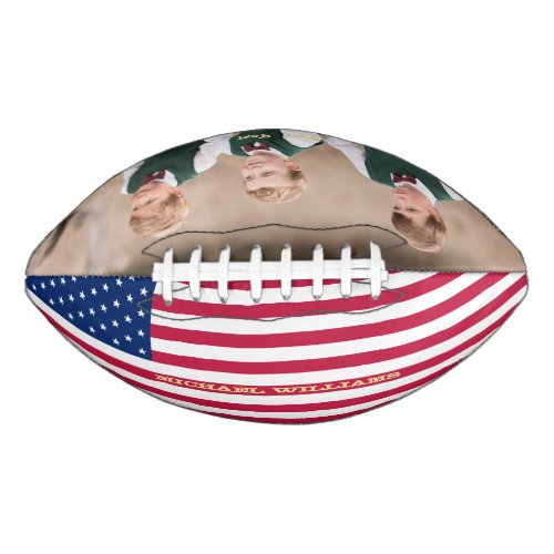 Monogrammed USA Flag Team Photo Patriotic American Football