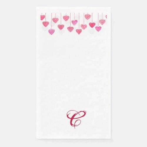 Monogrammed Valentines Day Guest Towels