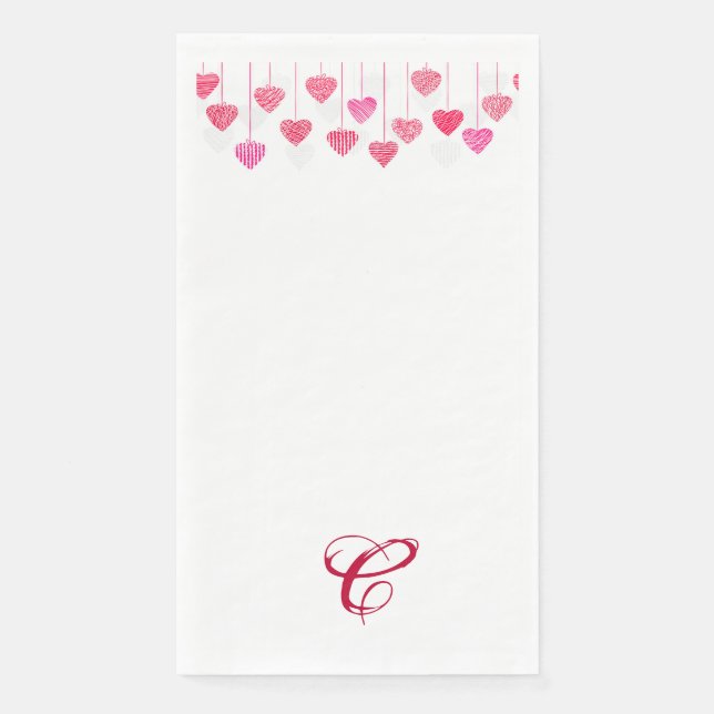 Monogrammed Valentines Day Guest Towels (Front)