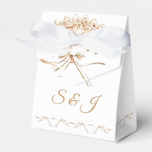 Monogrammed Victorian Fan  Favor Boxes (Front Side)