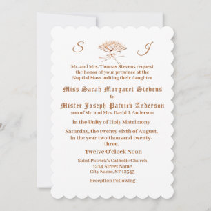 Monogrammed Victorian Fan  Invitation